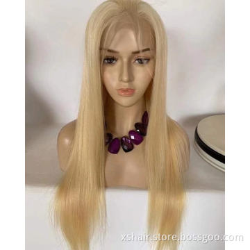 High Quality Wholesale Cheap Wet Curl Wavy Water Wave Virgin Peruvian Silky Straight Black Woman Lace Frontal 613 Human Hair Wig